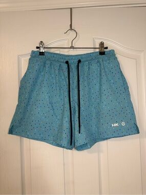 Humankind Light Blue Swim Trunks with Multicolor Speckle